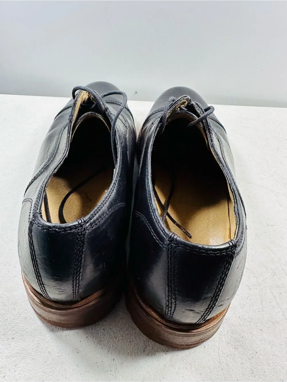 Frye James Bal Lug Oxford 87943 Mens Black Leather Lace Up Cap Toe Shoes 11D